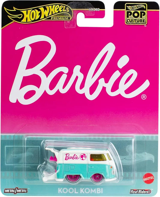 Hot Wheels Premium Barbie,1:64 Kool Kombi Scale Die-Cas Vehicle with Real Riders Tires (Multicolor)
